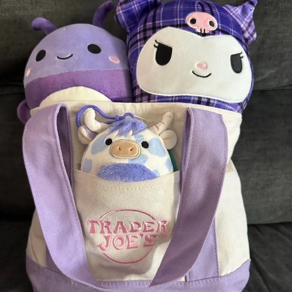 Trader Joe's mini lavender tote: Easter basket w/ Squishmallows! - Picture 4 of 5